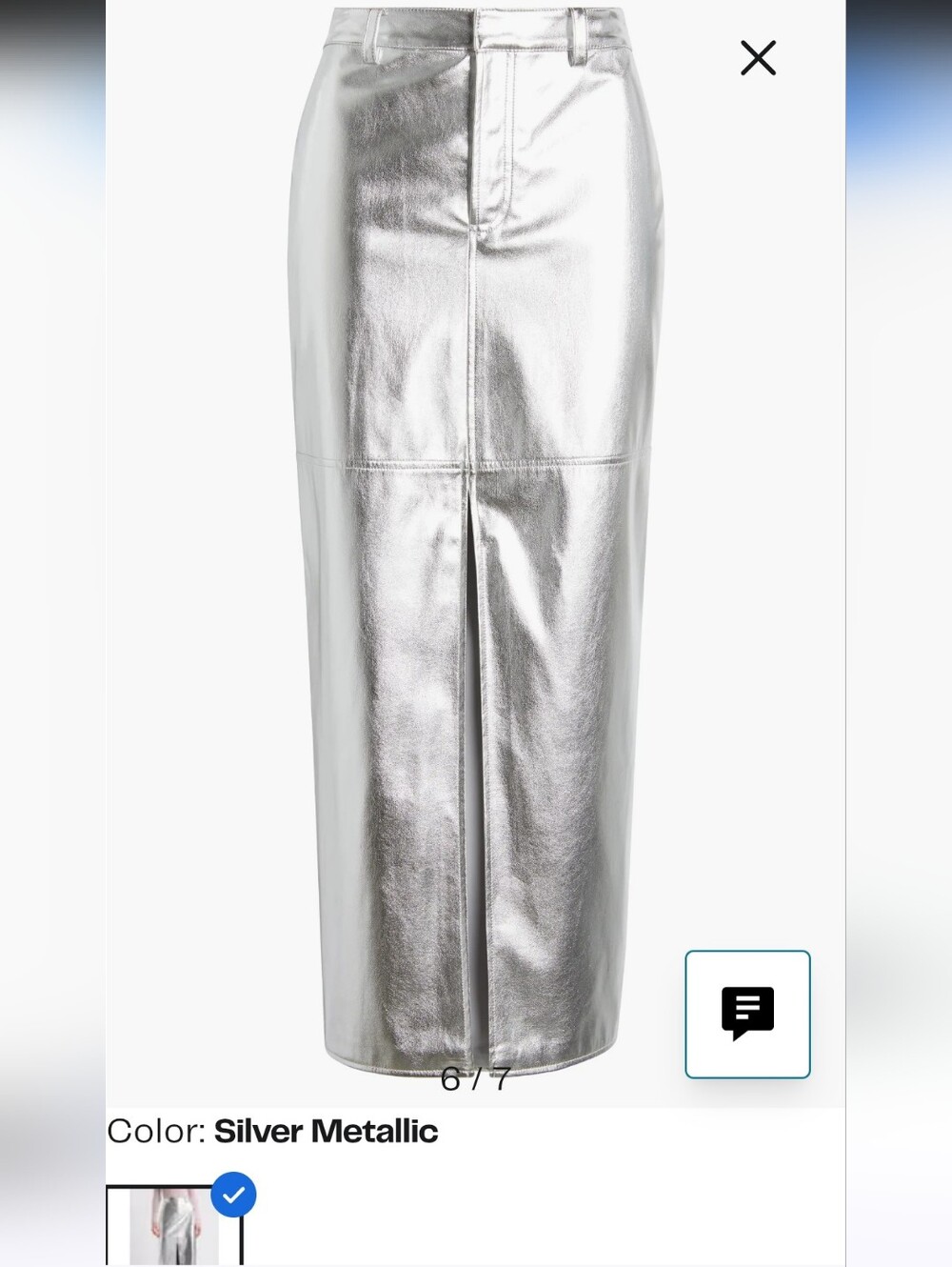Open Edit Silver Metallic Women's Pencil Skirt Sz 10